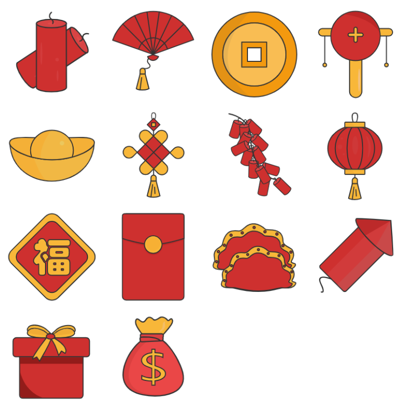 新年元宵图标元素