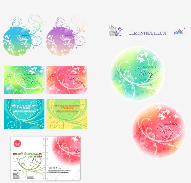 墨迹花边矢量图勾花花纹图案设计图