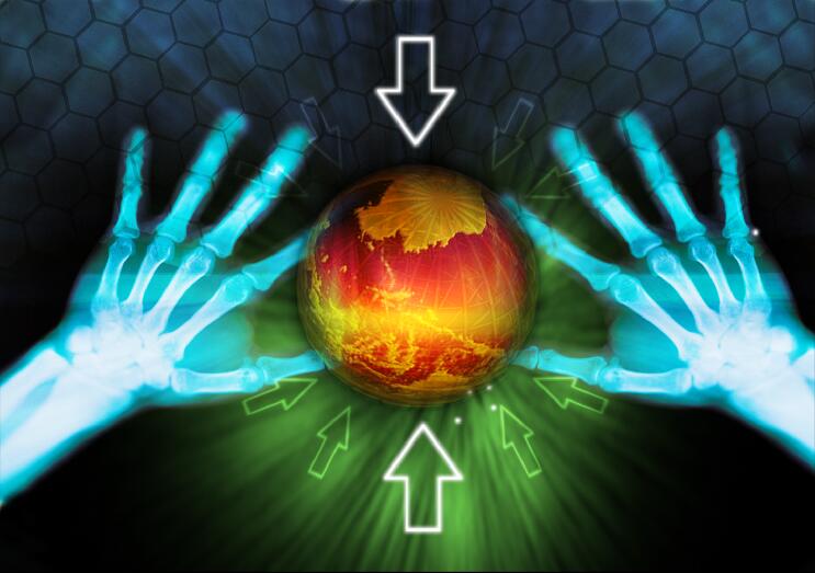 魔幻手掌握世界PSD源文件素材