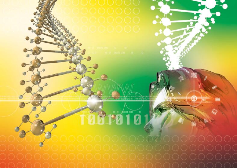 科技分子链雕塑头像分子结构背景源文件素材