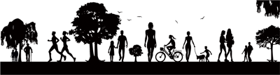 黑色风景人物剪影矢量图素材